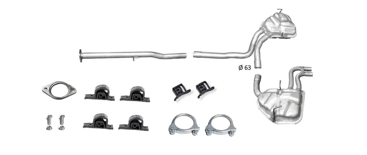 MINI COOPER S 1.6 2002-11/2006 TŁUMIK KOMPLET KOŃCOWY KOŃCOWE RURA ŚRODKOWY