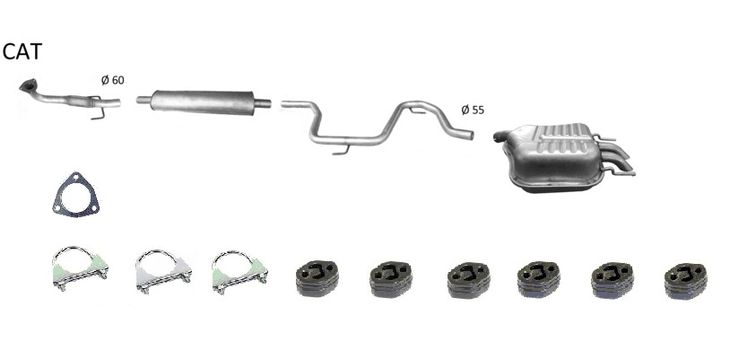 SAAB 9-3 1.8 2.0 biopower od 2007 TŁUMIKI kpl TŁUMIK ŚRODKOWY KOŃCOWY RURA