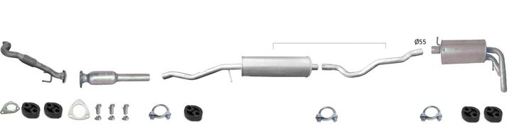 VW SHARAN 1.9 TDI 85KW 2000-2010 TŁUMIKI ŚRODKOWY KOŃCOWY RURA CAŁY UKŁAD