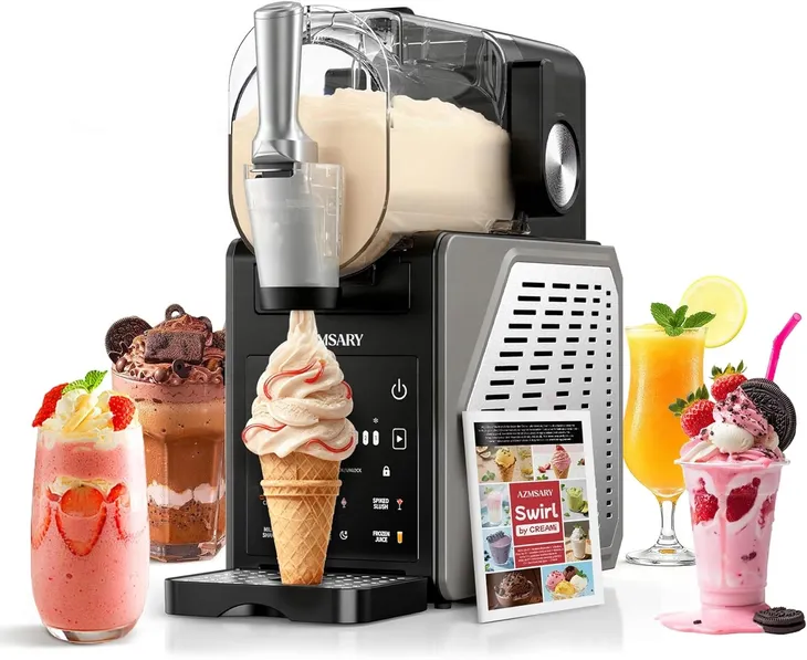 Maszyna do Lodów i Slushie 2.5L 6 Programów LED Frappe Czarna