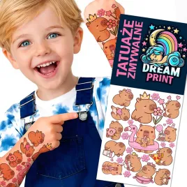 tatuaze-zmywalne-dla-dzieci-dzieciece-kapibara-capybara-wodne-jakosc