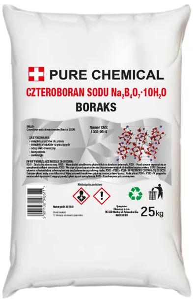 BORAKS CZYSTY BORAX CZTEROBORAN SODU czda 25kg Pure Chemical