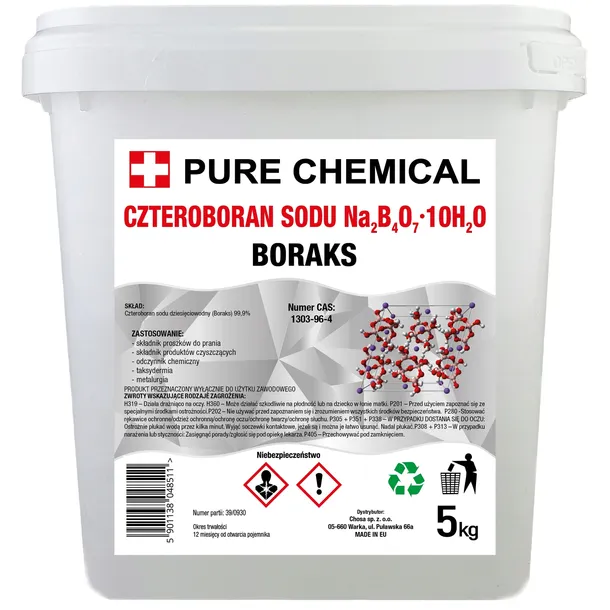 BORAKS CZYSTY BORAX CZTEROBORAN SODU czda 5kg Pure Chemical