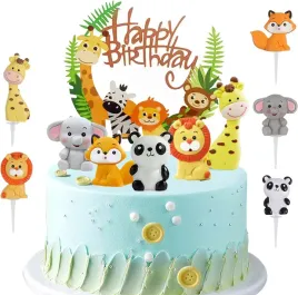 dekoracje-tortu-na-1-urodziny-tort-zwierzeta-tygrysek-zyrafa-zebra-zestaw