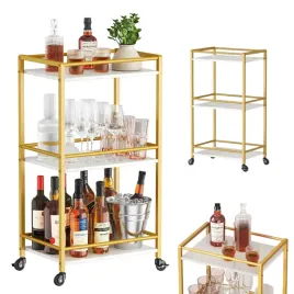 elegancki-mobilny-barek-na-kolkach-stolik-barowy-metalowy-zloty-3-poziomowy