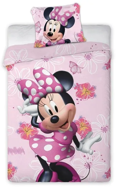 POŚCIEL DZIECIĘCA 160x200 BAWEŁNA DISNEY MIKI MYSZKA MINNIE