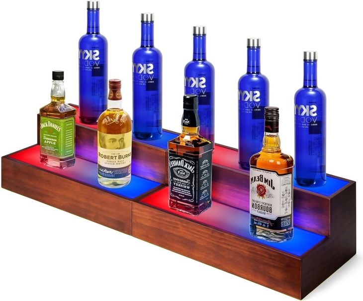Podświetlany LED stojak półka na butelki z alkoholem drinkbar barman 2 szt
