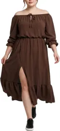 sukienka-dluga-z-hiszpanskim-dekoltem-rekaw-3-4-wiskoza-brazowa-roz-52