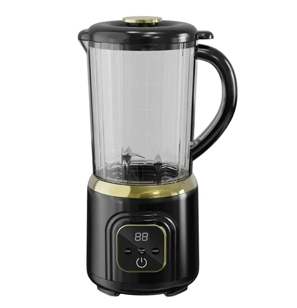 Mocny Blender Kielichowy Czarno-Złoty z Wyświetlaczem LCD i Panel Dotykowy