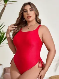lc52301-shein-czerwony-kostium-kapielowy-z-marszczeniami-plus-size-52