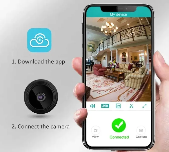 szpiegowska-mini-kamera-niania-bluetooth-wifi-stan-nowy