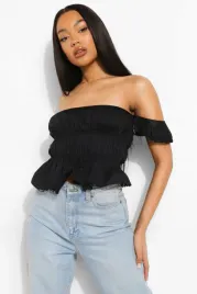 cc31302-boohoo-marszczony-top-bardot-odkryte-ramiona-22-xs