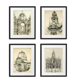 szkice-architektoniczne-komplet-4-obrazow-w-ramkach