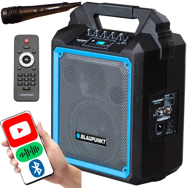 Głośnik przenośny kolumna Blaupunkt MB06 Bluetooth karaoke mikrofon pilot