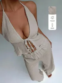 lc26113-shein-dwuczesciowy-komplet-wiazany-top-spodnie-38-xs