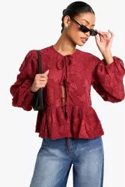 lc82114-boohoo-wiazana-zakardowa-bluzka-z-dlugim-rekawem-37-xs