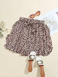 cc33206-shein-spodenki-damskie-falbana-elastyczna-talia-wzor-plamki-s
