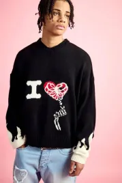 hc12105-boohoo-czarny-sweter-meski-wzor-oversize-s