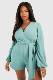 cc34219-boohoo-krotki-zielony-kombinezon-dlugi-rekaw-3xl