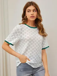 ic86112-shein-kontrastowy-teksturowy-t-shirt-krotki-rekaw-okragly-dekolt-l