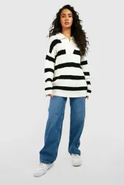 lc77203-boohoo-luzny-sweter-w-paski-zamek-kontrast-s