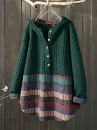 ec17312-emery-rose-teksturowa-bluza-z-kapturem-mix-wzorow-s