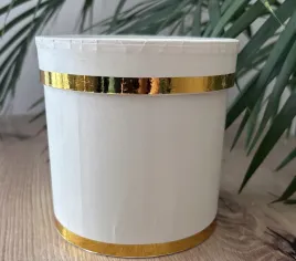 flower-box-pudelko-na-kwiaty-prezent-ecru-zloty-pasek