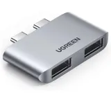 adapter-ugreen-cm413-2x-usb-c-do-2x-usb-3-0-szary