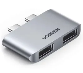 adapter-ugreen-cm413-2x-usb-c-do-2x-usb-3-0-szary
