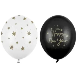 balony-happy-new-year-i-gwiazdki-partydeco-12-50-szt