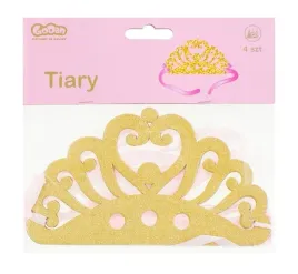 zlota-korona-tiara-4-szt-urodziny-kostium-ksiezniczka
