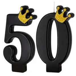 swieczki-czarne-zlota-korona-50-urodziny-swieczka-cyfra-dekoracja-na-tort