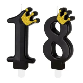 swieczki-czarne-zlota-korona-swieczka-na-tort-18-osiemnastka-urodziny