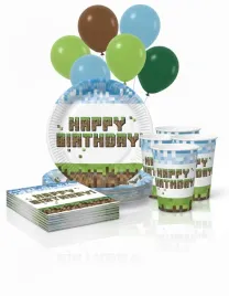 zestaw-talerzyki-kubeczki-serwetki-urodzinowe-pixel-block-game-on