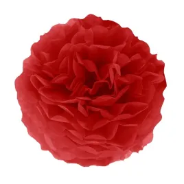 pompon-bibulowy-dekoracja-do-powieszenia-czerwona-dekor-sali-honeycomb-25cm