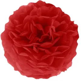 pompon-bibulowy-dekoracja-do-powieszenia-czerwona-dekor-sali-honeycomb-35cm