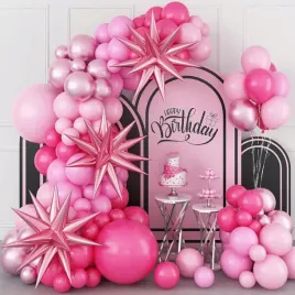 rozowa-girlanda-balonowa-zestaw-balonow-balon-urodziny-party-105-elementow