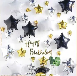 balony-girlanda-zestaw-balony-gwiazdki-girlanda-czarno-zlo-43s-urodziny-xxl