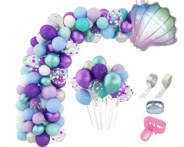 girlanda-balonowa-fioletowa-syrenka-muszelka