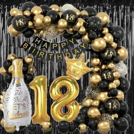 balony-zestaw-dekoracji-na-18-urodziny-osiemnaske-czarne-zlote