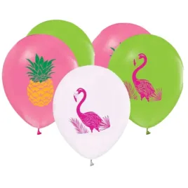 balony-kolorowe-ananasy-flamingi-egzotyczne-x-5szt-aloha-party-tropikalne