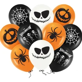 balony-halloween-dynie-szkielety-pajeczyny-10szt