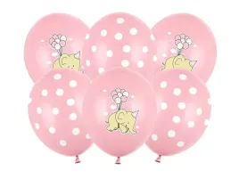 balony-strong-slonik-w-kropki-roz-mix-30cm-6szt