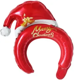 balon-foliowy-opaska-swiateczna-czerwona-na-glowe-czapka-mikolaja-28x34-cm