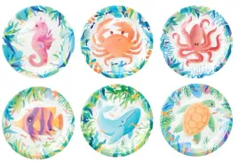 talerzyki-papier-ocean-syrenka-muszelka-rybki-morski-swiat-wyjatkowe-6-szt