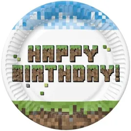 talerzyki-papierowe-pixele-gra-piksele-happy-birthday-urodziny-18cm-8szt