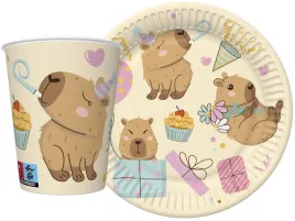 zestaw-talerzyki-kubeczki-papierowe-kapibara-capibara-urodziny-po-8szt