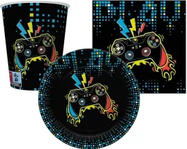 zestaw-talerzyki-kubki-serwetki-play-joystick-pad-o18cm-8-szt-dla-gracza