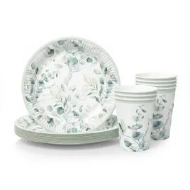 talerzyki-kubeczki-zestaw-galazki-eukaliptusa-listki-2x8szt