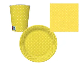 zestaw-kubki-talerzyki-serwetki-groszki-zolte-na-stol-na-urodziny-wiosenne